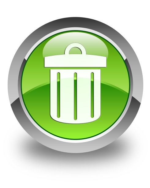 回收站图标亮绿色圆形按钮图片下载