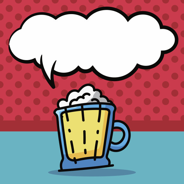 啤酒色涂鸦，言语泡沫图片下载