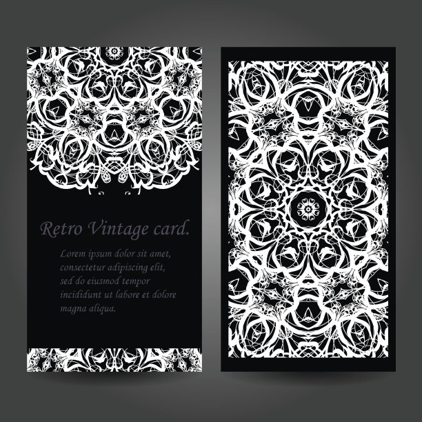 设置复古的名片。向量的背景。卡或邀请。古董图片下载