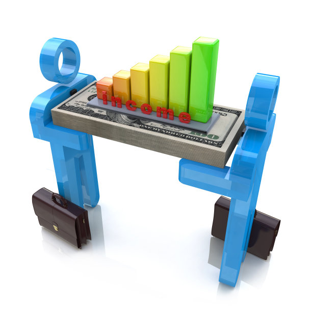 3d人携带金钱和业务图表图片下载