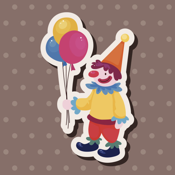 马戏团小丑主题元素图片下载