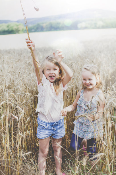 谷物里的女孩图片下载