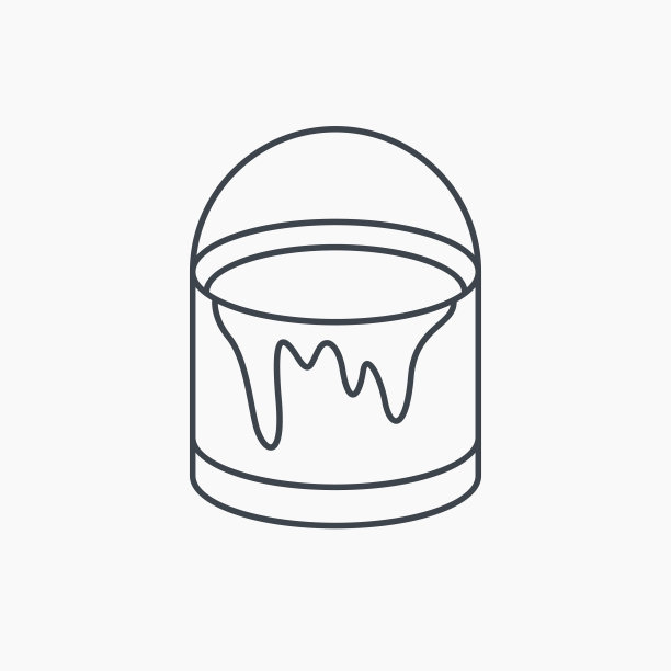 桶的油漆图标。油画框的迹象。图片下载