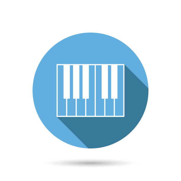 钢琴图标。皇家乐器标志。图片下载