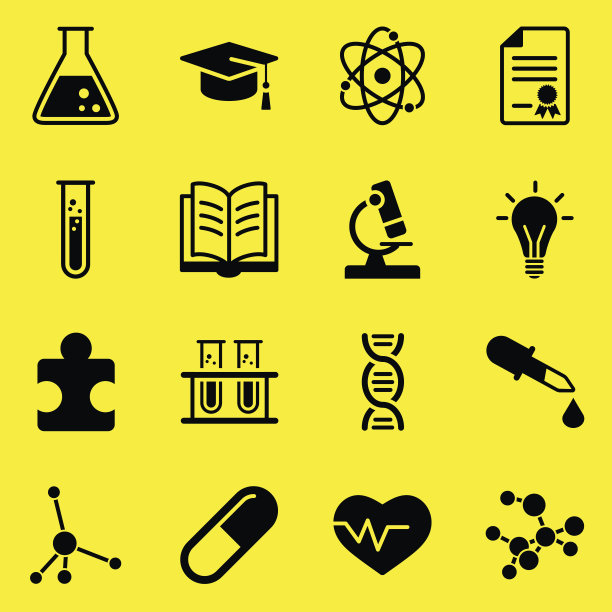 科学Icons-Yellow背景图片下载