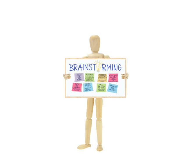 头脑风暴灯泡贴便条图片下载