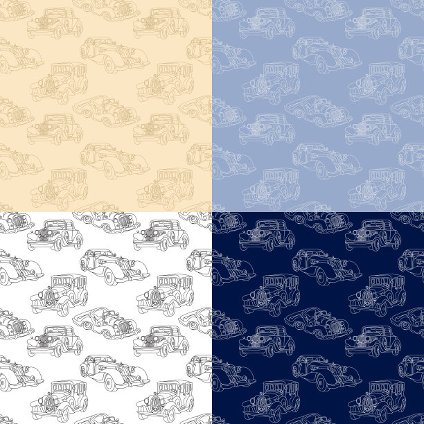 复古老爷车无缝模式集图片下载