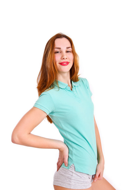 白色背景上迷人女孩的肖像图片下载