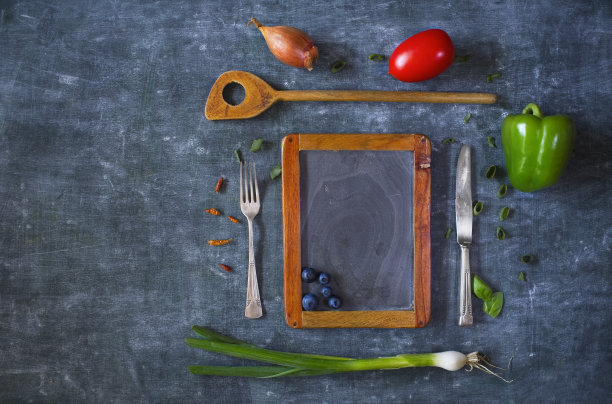 菜单模板设计平铺。空的黑色的板图片下载