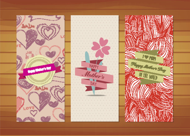 鲜花和标签母亲节贺卡图片下载