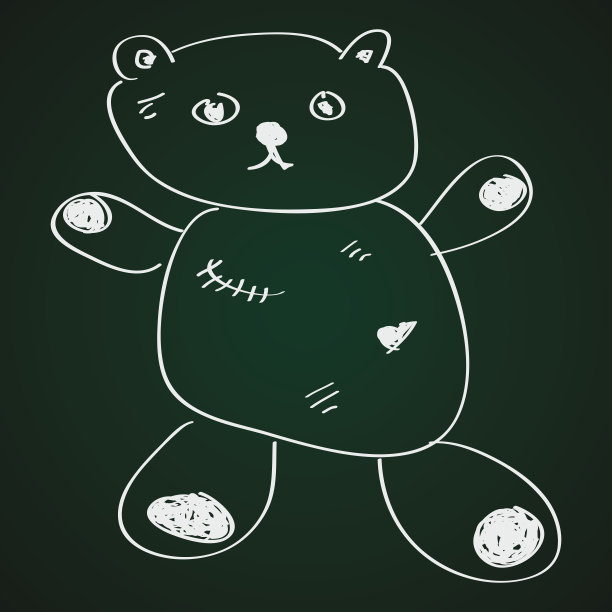 一个泰迪熊的简单涂鸦图片下载