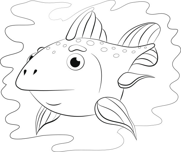 卡通小fish-moon。彩色书图片下载