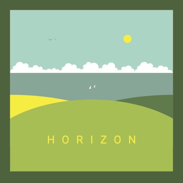 矢量海报:地平线素材图片