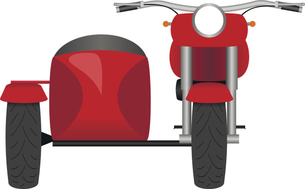 经典的摩托车前视图孤立的插图图片下载