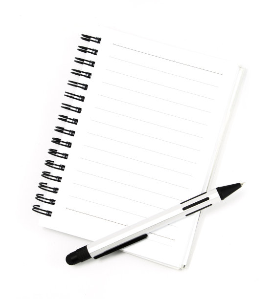 白色笔记本孤立在白色背景上图片下载