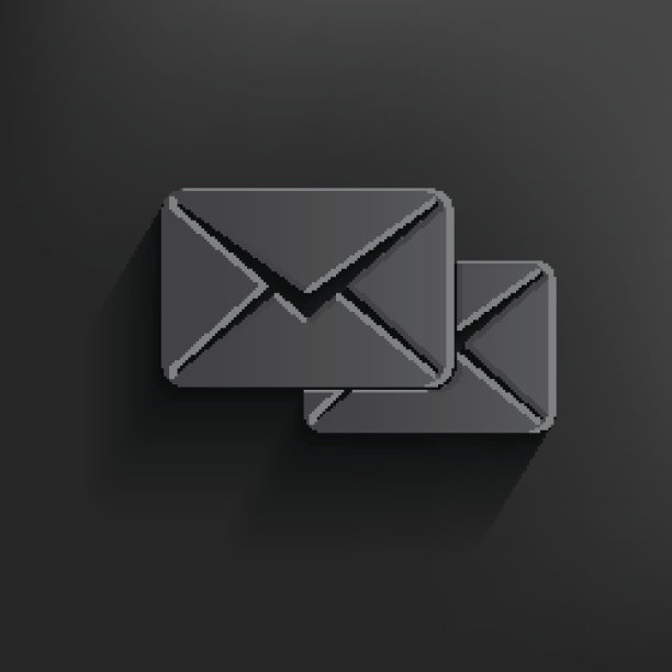 电子邮件符号黑色背景，干净的向量图片下载