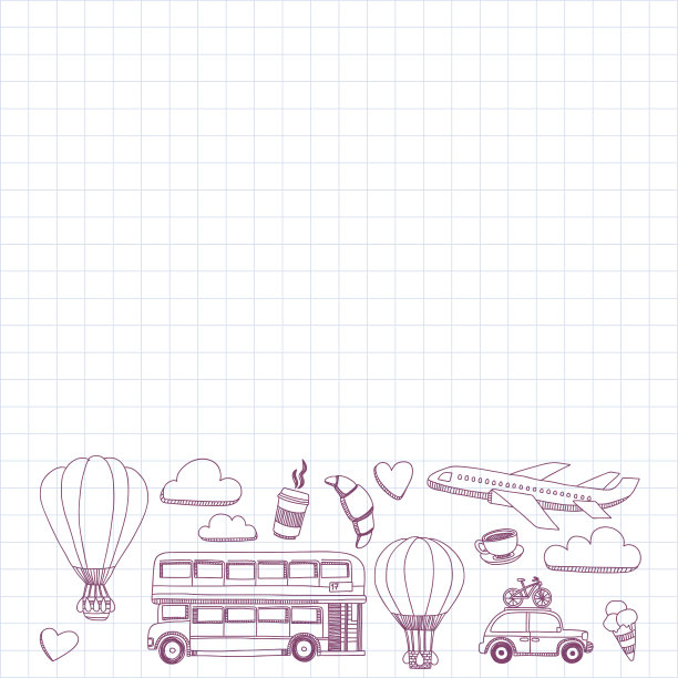 手绘图像旅游和交通图片下载