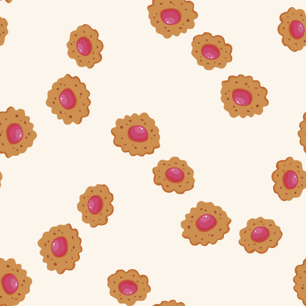 Cookie，卡通无缝图案背景图片下载