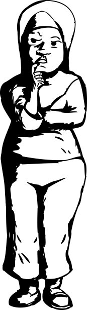 思考中的穆斯林女性轮廓图片下载