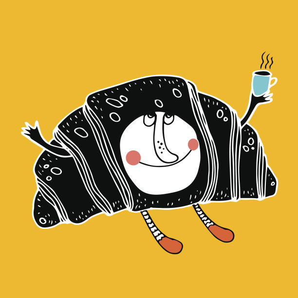 羊角面包的卡通人物。图片下载