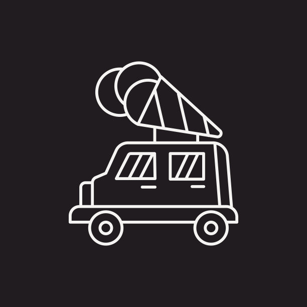 冰淇淋车线图标图片下载