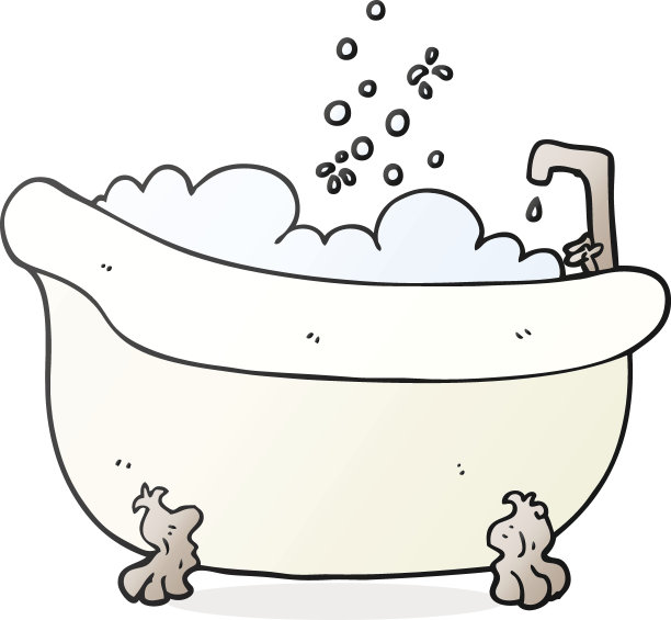 卡通浴缸满是水图片下载