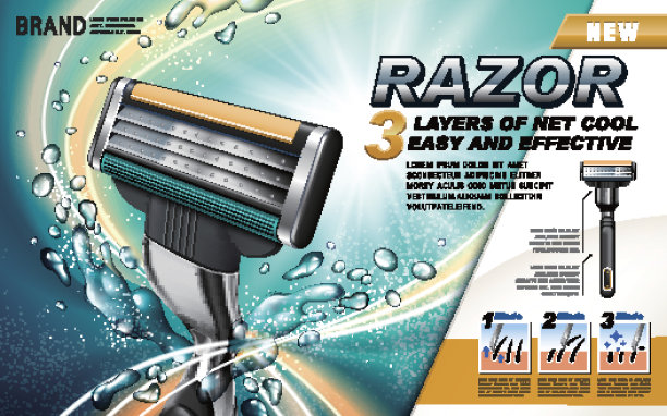 新的剃须刀广告图片下载