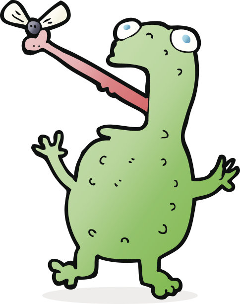 卡通青蛙捉苍蝇图片下载