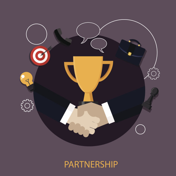 合伙经营理念在扁平风格图片下载