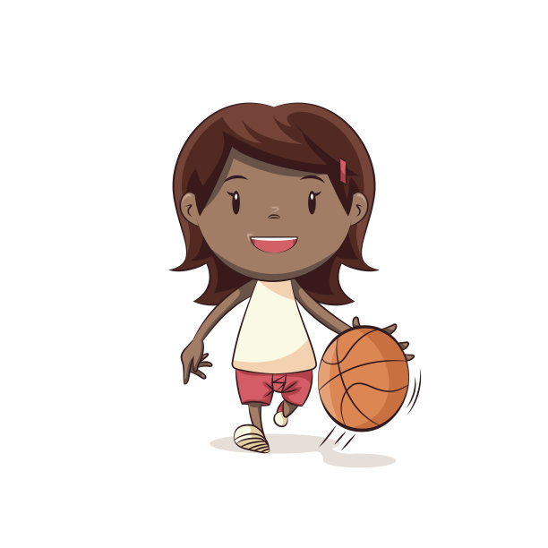 小女孩在打篮球图片下载