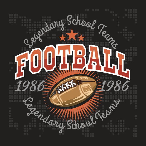美式足球复古矢量标签海报，传单或t图片下载