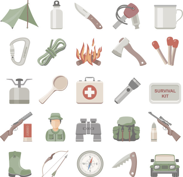 平面图标-狩猎和丛林工艺图片下载