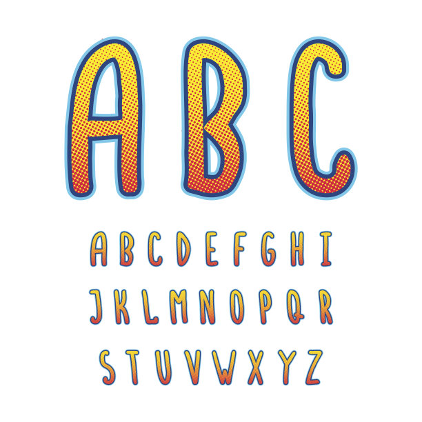 手绘矢量字母图片下载