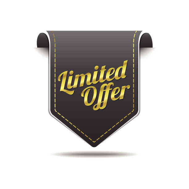 有限的时间提供金色矢量图标设计图片下载