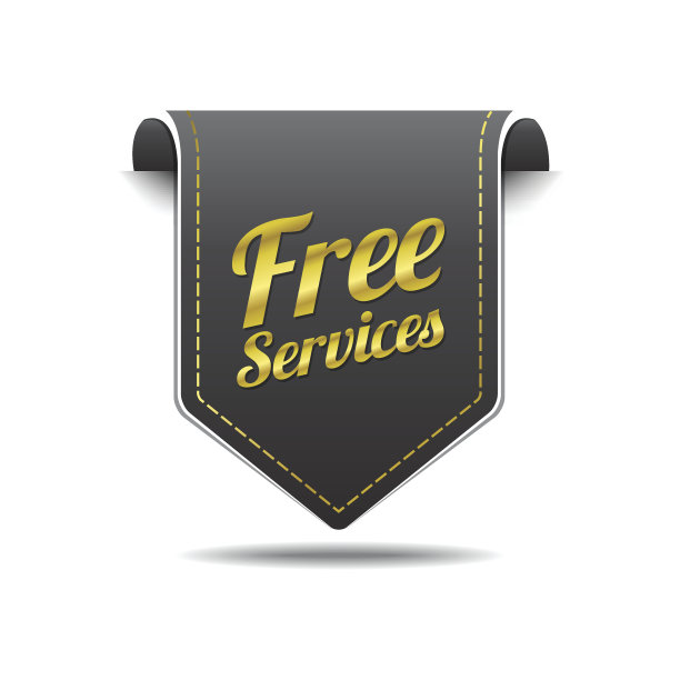 免费服务金色矢量图标设计图片下载