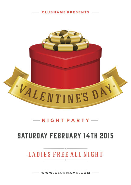 快乐情人节派对海报设计模板图片下载