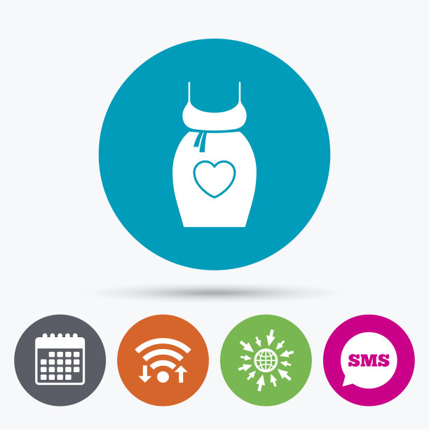 孕妇连衣裙标志图标，母性象征图片下载