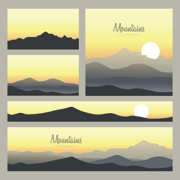 户外卡片设计与山的背景图片下载