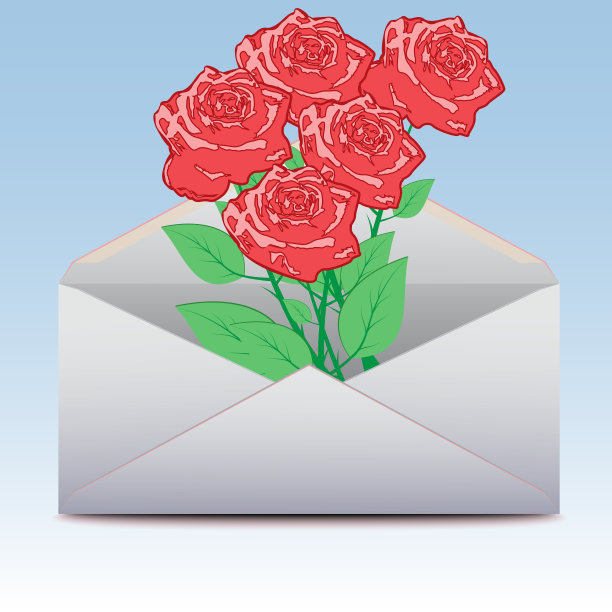 图标信封上的白色背景图片下载