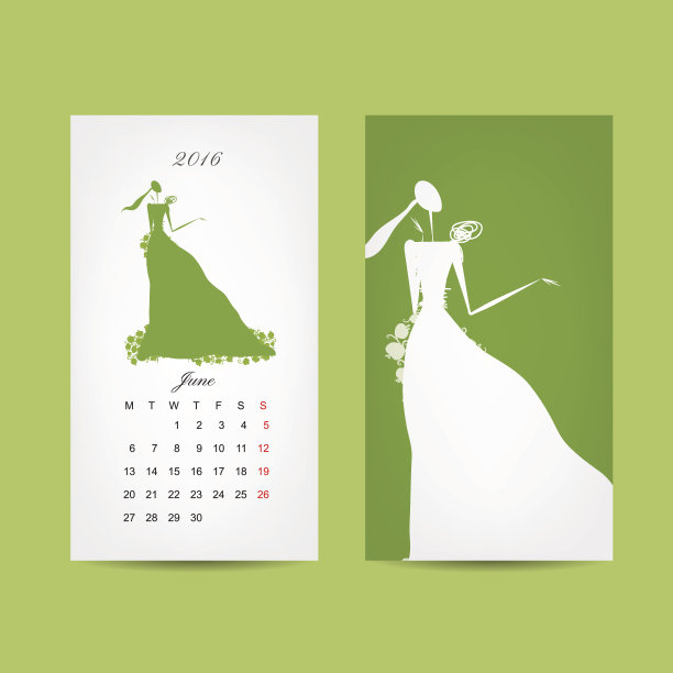 2016年日历网格。时尚女孩的设计图片下载