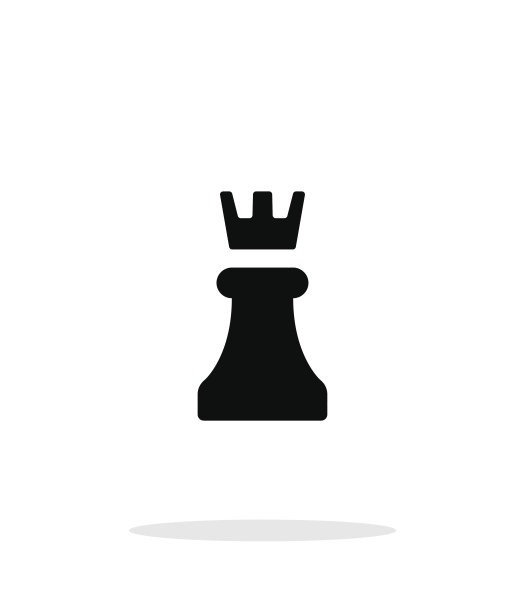 白色背景上的国际象棋车简约图标图片下载