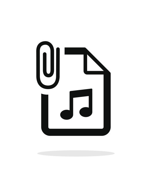 白色背景上的附加音频文件图标图片下载
