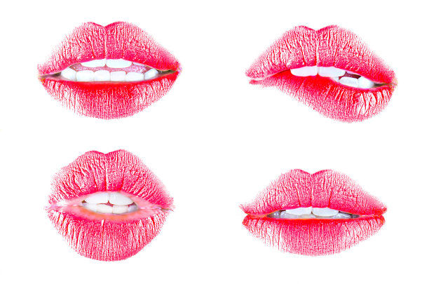 美丽的红唇孤立在白色图片下载