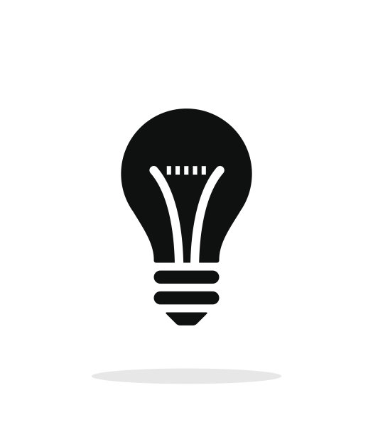 灯泡图标上的白色背景。图片下载
