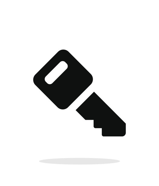 汽车钥匙图标上的白色背景。图片下载