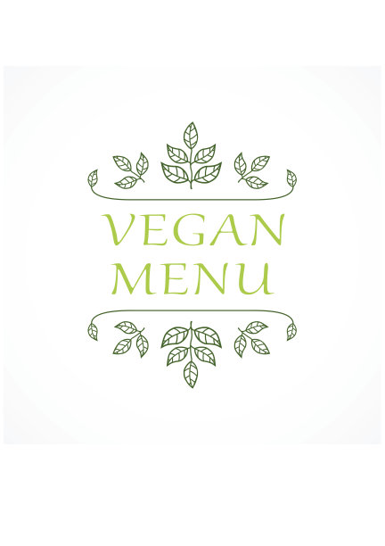 素食菜单。餐厅标签。图片下载