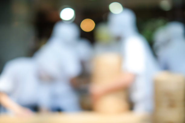 中餐厅蒸点心的模糊图片下载