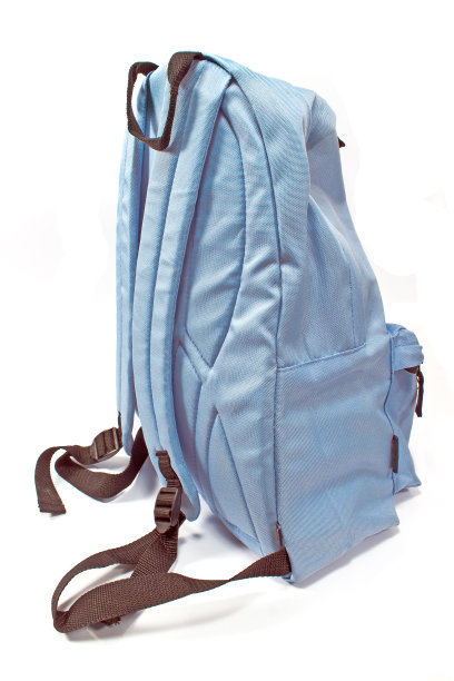 蓝色背包孤立在白色背包上图片下载