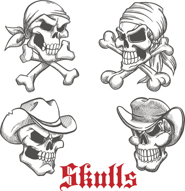 画了海盗，牛仔和警长图片下载