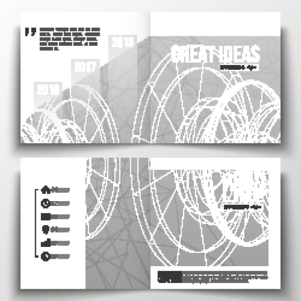 为宣传册、杂志、传单制作年度报告业务模板图片下载
